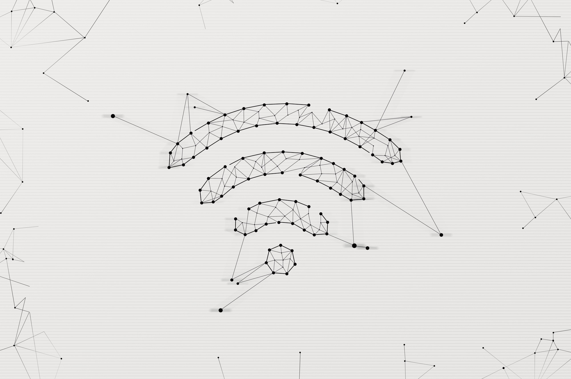 Wifi symbol made in low polygonal style over light background